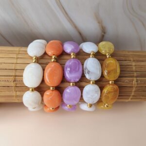 bracelet-capri-perles-palet-marbrées-variantes collection de Bracelet CAPRI grosses perles marbrées