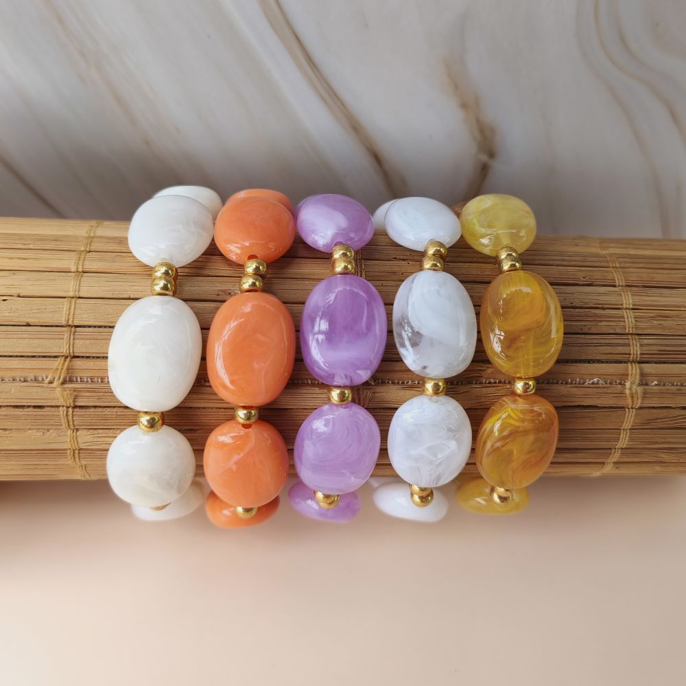 collection de Bracelet CAPRI grosses perles marbrées