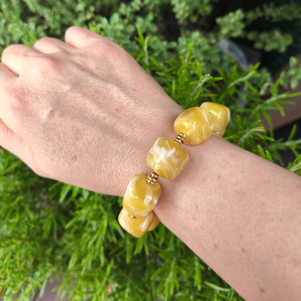 Bracelet MURANO perles acrylique cubes – Image 4
