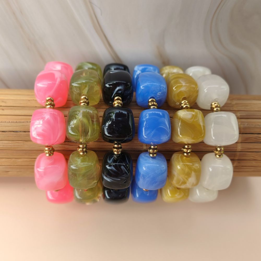 Bracelet MURANO perles acrylique cubes – Image 2