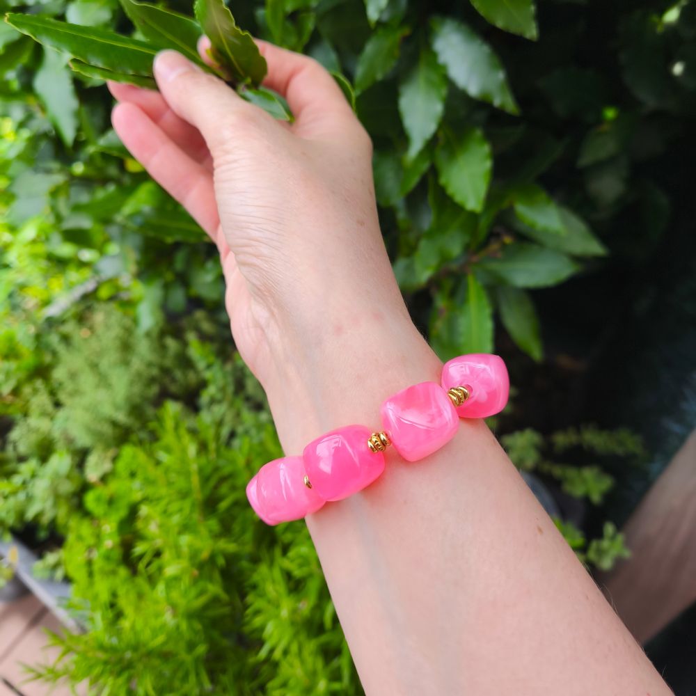 Bracelet MURANO perles acrylique cubes – Image 3