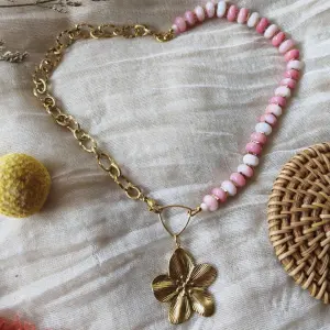 collier CORALIE bi-matiere verre et acier