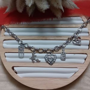 collier charms sabrina chaine argenté et breloque 2