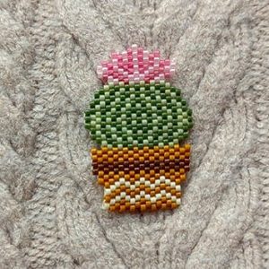 Broche cactus en perles miyuki