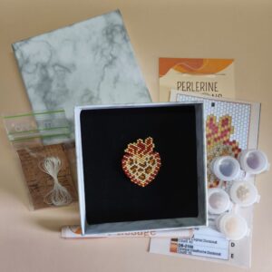 contenu du kit de tissage miyuki de la broche ex-voto leopard