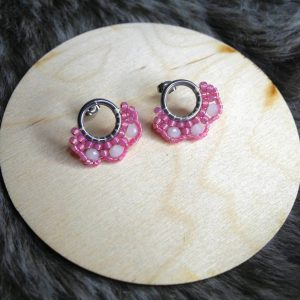 puces d oreilles cleo rose lumineux et inox